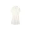Vestido de manga corta con logo estampado que marca la cintura «Blanco, Negro, Azul»