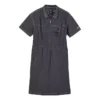 Vestido deportivo casual de manga corta con cuello de suéter y color liso «Negro»