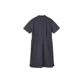 Vestido deportivo casual de manga corta con cuello de suéter y color liso «Negro»