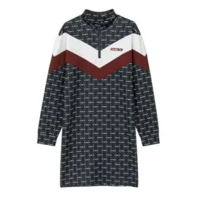 Vestido deportivo de patchwork con paneles en contraste «Negro Blanco Rosa»