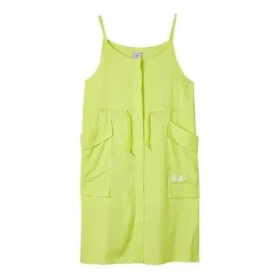 Vestido holgado sin mangas de color liso con cordón en la cintura «Verde»