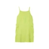 Vestido holgado sin mangas de color liso con cordón en la cintura «Verde»