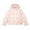 WMNS) Chaqueta de plumón con capucha y cremallera de manga larga Skechers «Rosa»