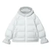 WMNS) Chaqueta de plumón con capucha y cremallera Skechers de manga larga «Blanca»