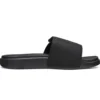Zapatillas de casa de talón plano con velcro, color negro