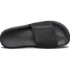 Zapatillas de casa de talón plano con velcro, color negro