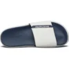 Zapatillas de casa de talón plano con velcro para exteriores, blancas y azules