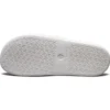 Zapatillas de casa de talón plano con velcro para exteriores, blancas y azules