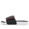 Zapatillas de casa planas con velcro, elegantes, en negro y rojo