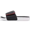 Zapatillas de casa planas con velcro, elegantes, en negro y rojo