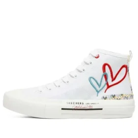 Zapatillas de lona de caña alta James Goldcrown x Skechers New Moon, blancas