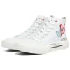 Zapatillas de lona de caña alta James Goldcrown x Skechers New Moon, blancas