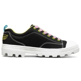 Zapatillas de lona de caña baja Jeremyville x Skechers Roadies, color negro