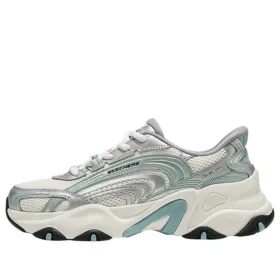 Zapatillas gruesas «Blanco, plateado y verde»
