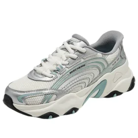 Zapatillas gruesas «Blanco, plateado y verde»
