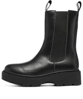 Zapatillas sin cordones de caña media «Negro»