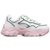 Zapatos bajos «D» de AMP, estilo papá, en blanco y rosa