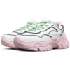 Zapatos bajos «D» de AMP, estilo papá, en blanco y rosa