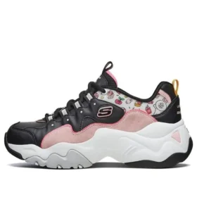Zapatos bajos Skechers x Line Friends D’ Lites 3.0, estilo chunky, en negro/rosa
