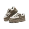 Zapatos casuales de plataforma alta «Marrón Blanco»