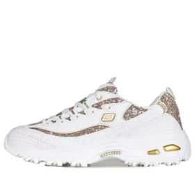 Zapatos D’ Lites de caña baja estilo papá, blancos/dorados