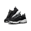 Zapatos D’ Lites de terciopelo de caña baja estilo papá Negro/Blanco