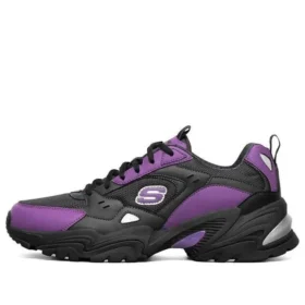 Zapatos de correr de caña baja One Punch Man x Skechers Stamina V2 Negro/Morado
