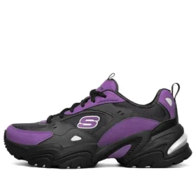 Zapatos de correr de caña baja One Punch Man x Skechers Stamina V2 Negro/Morado