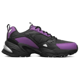 Zapatos de correr de caña baja One Punch Man x Skechers Stamina V2 Negro/Morado