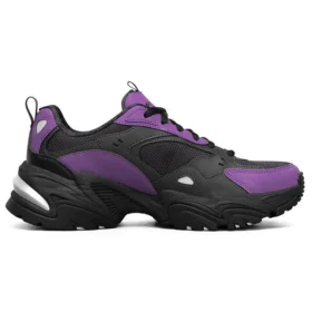 Zapatos de correr de caña baja One Punch Man x Skechers Stamina V2 Negro/Morado