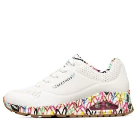 Zapatos de correr James Goldcrown x Skechers Uno Low, color blanco