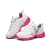 Zapatos de running de caña baja James Goldcrown x Skechers D’ Lites Crystal, rosa/blanco